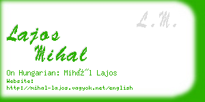 lajos mihal business card